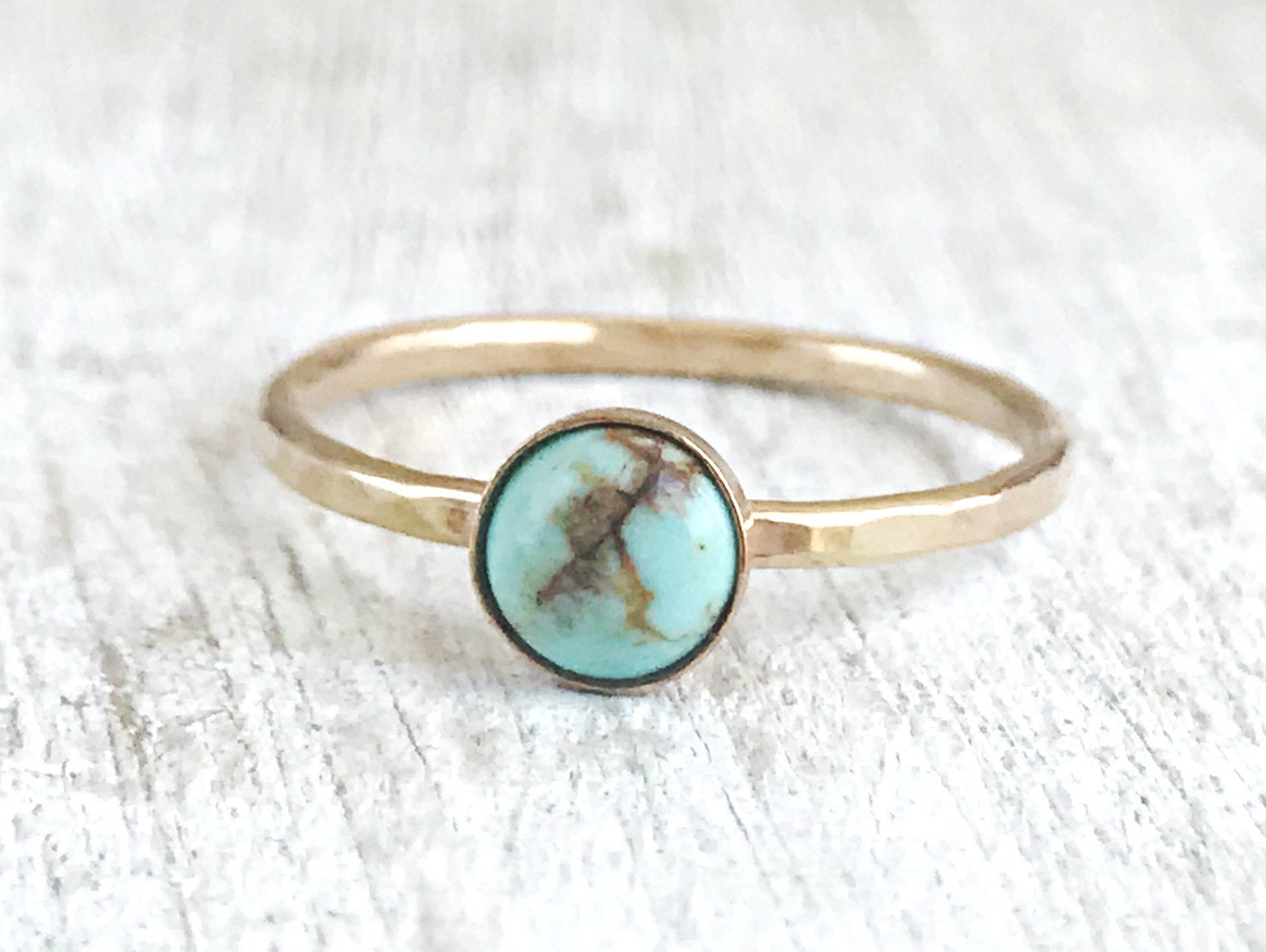 Gold Turquoise Ring for stacking – Pintody