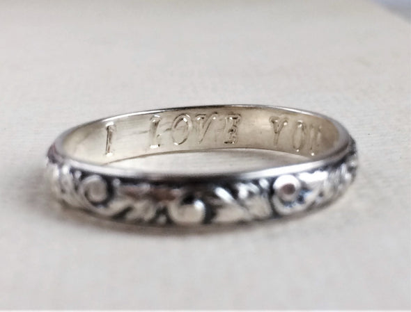 Filigree Personalized Engrave-able Ring