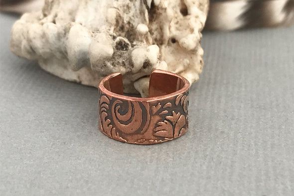 Copper Ear cuff Leather look