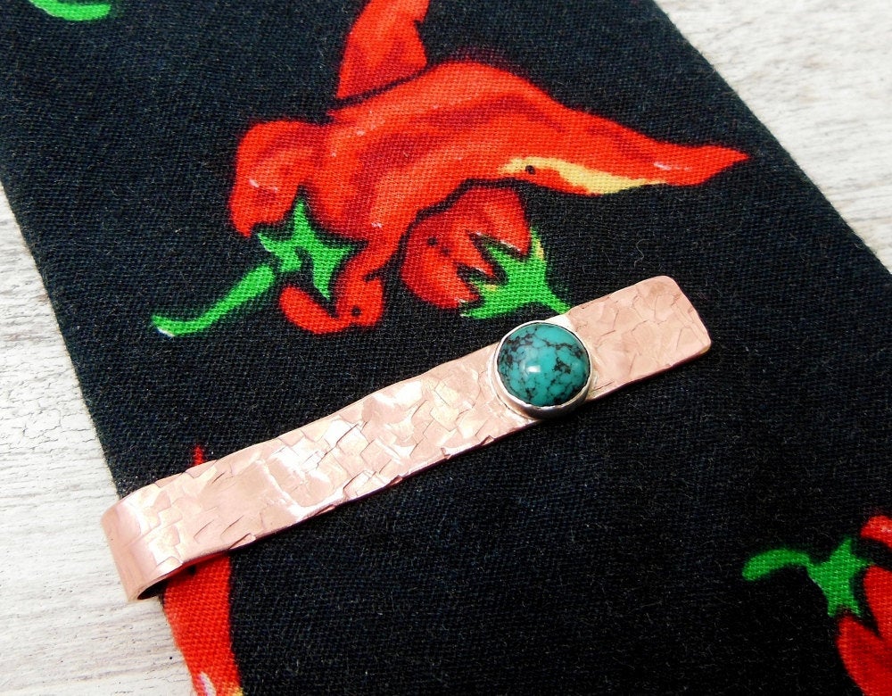 Copper Turquoise Tie Bar