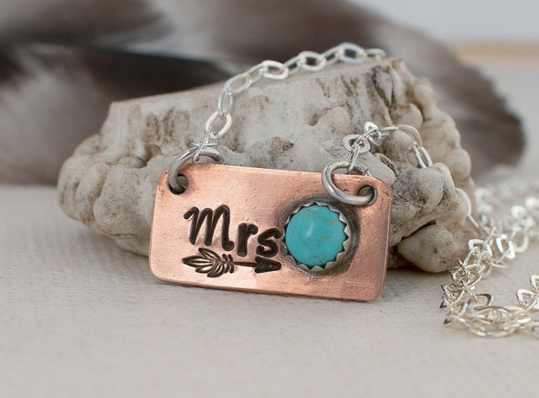 Personalized Initial necklace Mrs. Necklace