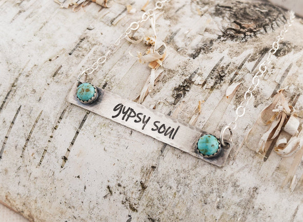 Personalized Turquoise Bar Necklace