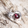 Sterling Silver Heart necklace with Gemstone