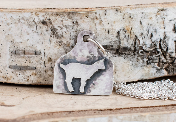 sterling silver goat necklace