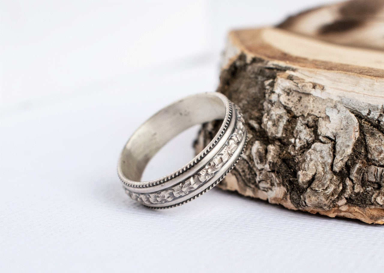 Ring of Flowers Band Personalized