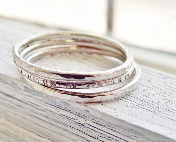 Three Textured Stacking Rings – Pintody
