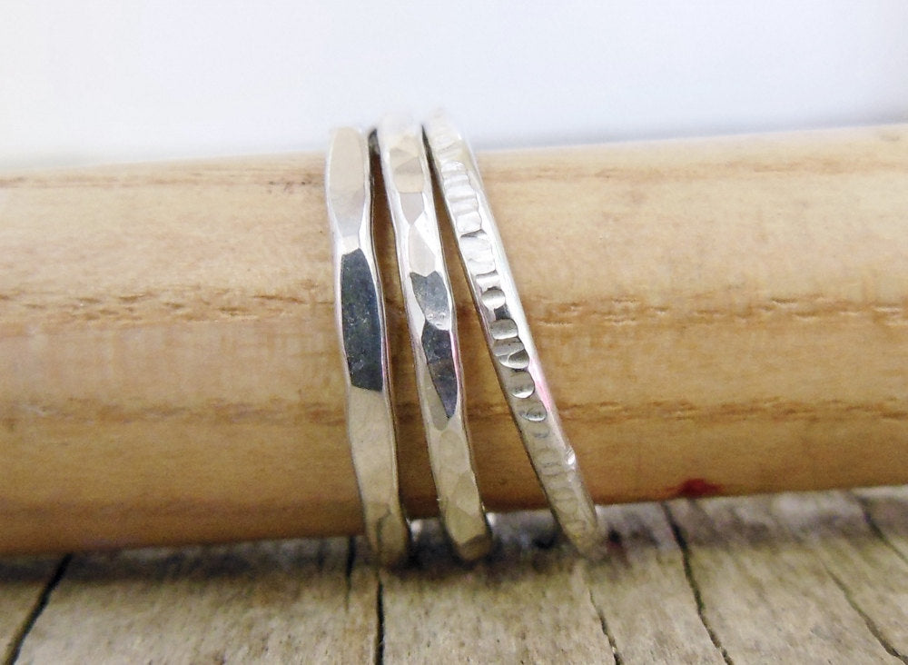 Three Textured Stacking Rings – Pintody