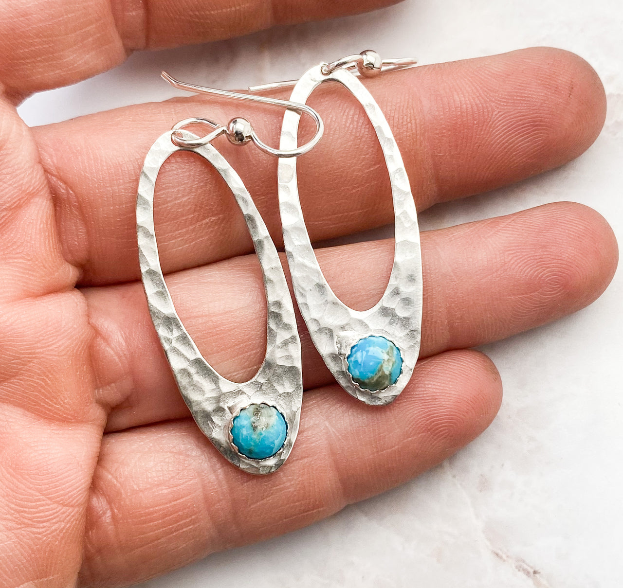 Oval Turquoise Earrings