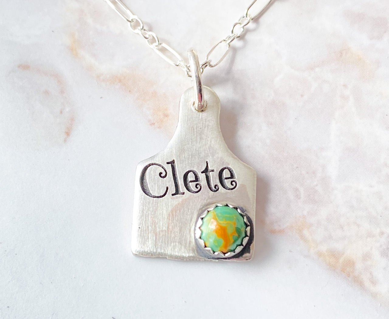 Personalized Cow Tag Necklace
