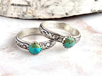 Turquoise Ring with Vine