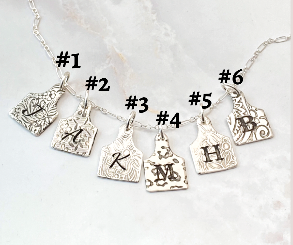 Duke Cow Tag Necklace- Customize the 'Duke' Cow Tag Necklace with your init