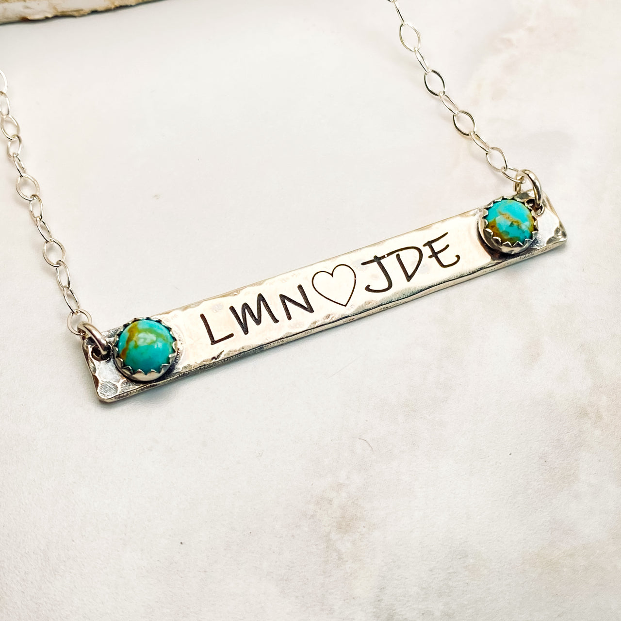 Personalized Turquoise Bar Necklace
