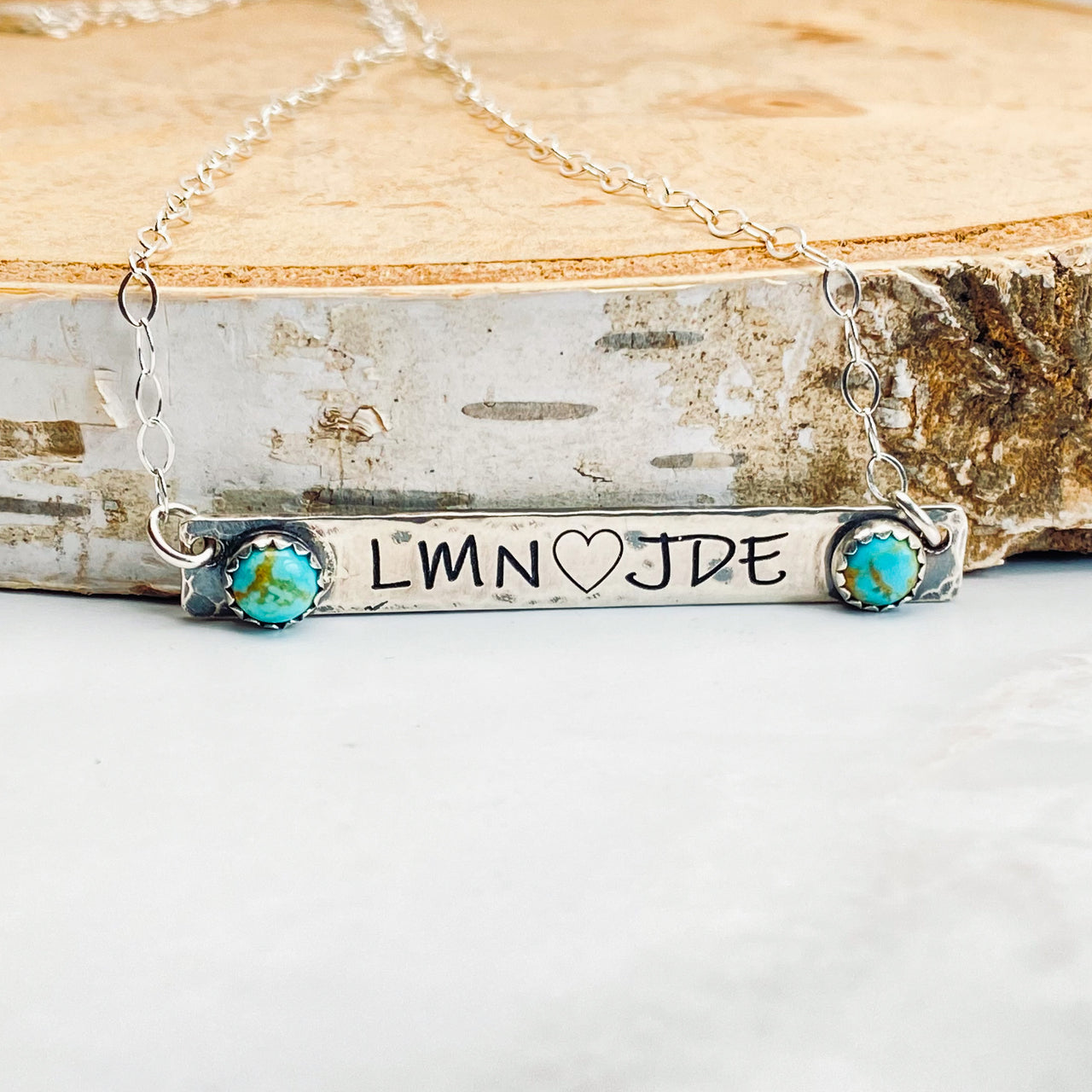 Personalized Turquoise Bar Necklace