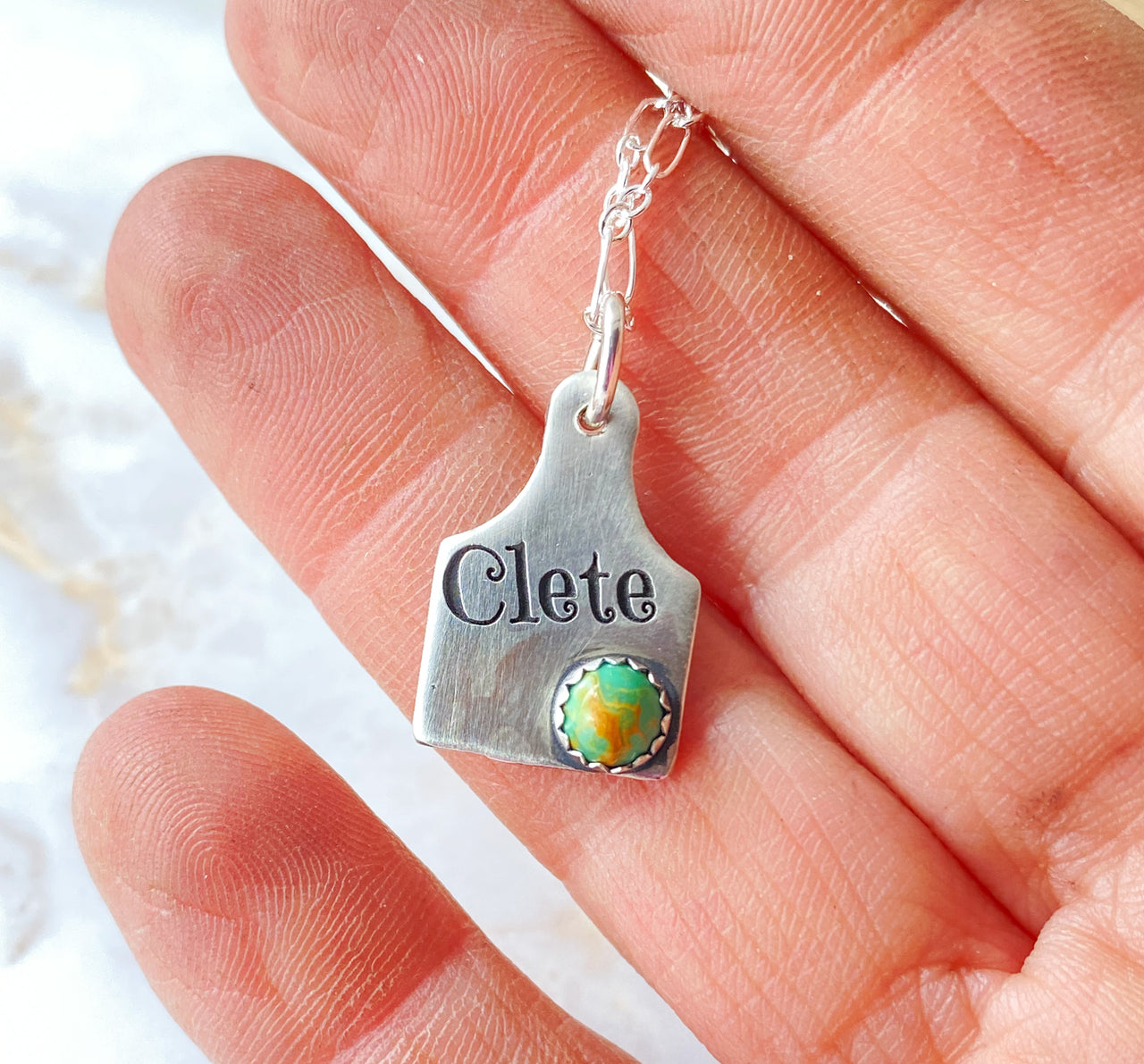 Personalized Cow Tag Necklace